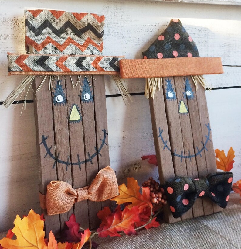 Wooden Scarecrow Halloween Decoration Rustic Halloween - Etsy