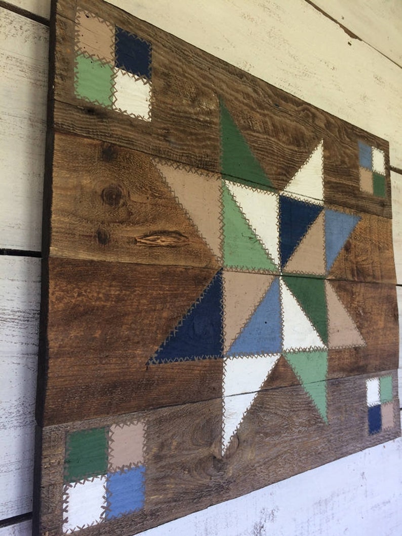 Barn Quilt, Wood Barn Quilt, Hand Painted Barn Quilt, Wood Wall Hanging, Barn Wood Sign, Wood Wall Art, Barn Wedding, Rustic Wall Decor image 2