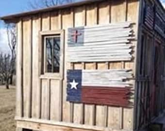 Reclaimed Wood Flag, Distressed Farmhouse Wall Decor