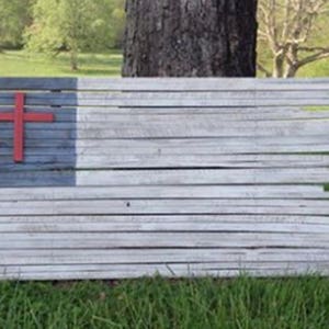 Christian Flag Wood, Wooden Christian Flag, Farmhouse Decor. Christian Art, Wood Wall Flag, Farmhouse Wall Decor, Wood Flag Wall image 3