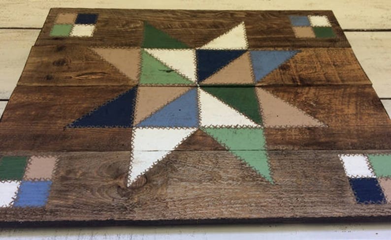 Barn Quilt, Wood Barn Quilt, Hand Painted Barn Quilt, Wood Wall Hanging, Barn Wood Sign, Wood Wall Art, Barn Wedding, Rustic Wall Decor image 5