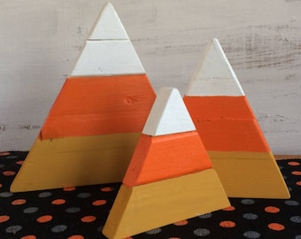 Wood Candy Corn, Wood Halloween Decor, Primitive Halloween Decorations, Rustic Halloween Decor, Fall Decor, Wood Halloween Centerpiece