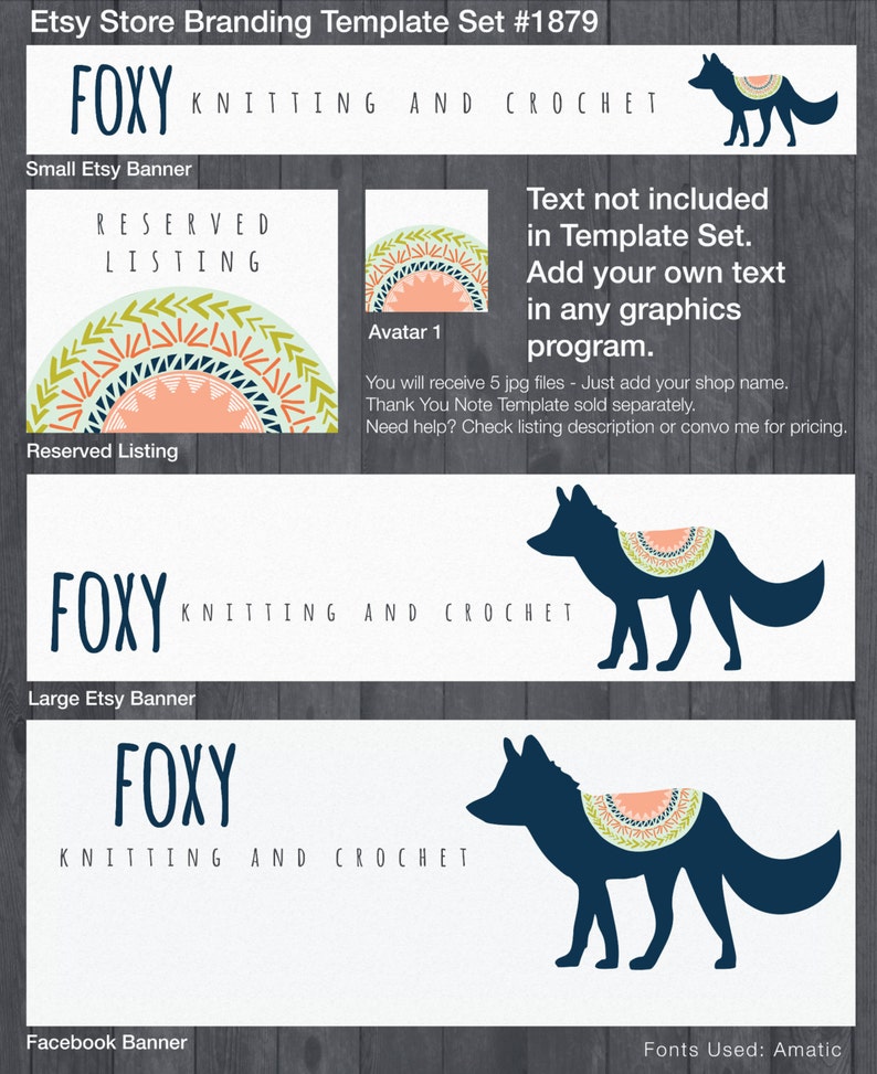 Etsy Banner And Store Branding Doodle Diy Template 1879 Etsy