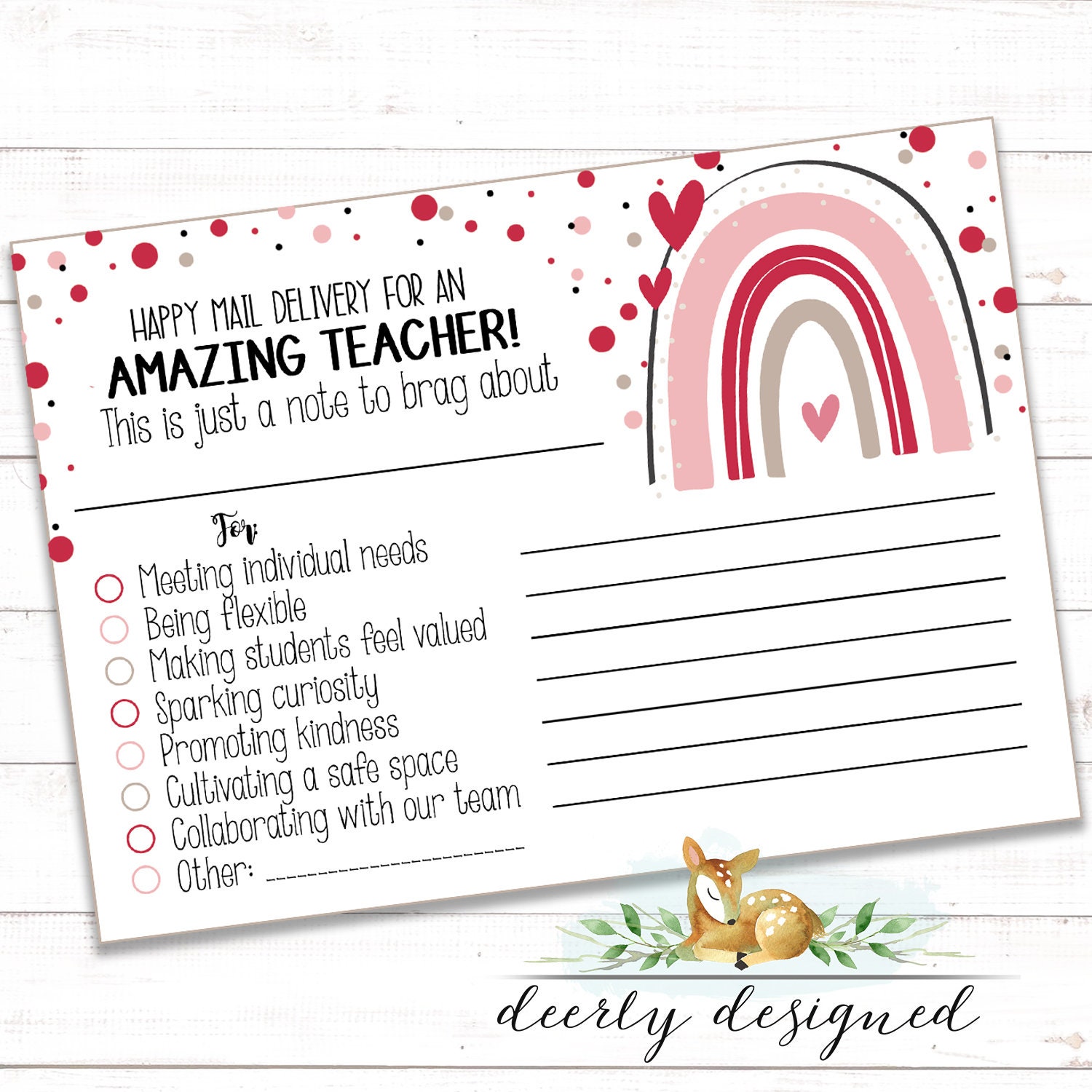 For Teachers, Walk-through Feedback, Note for Teachers, Valentine for ...