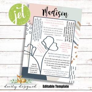 MODÈLE DE carte d’Écriture MODIFIABLE - Carte d’encouragement - Affirmations pour les femmes - Imprimer et plastifier - Cadeau pour les femmes - Inquiétude, Anxiété, Perte