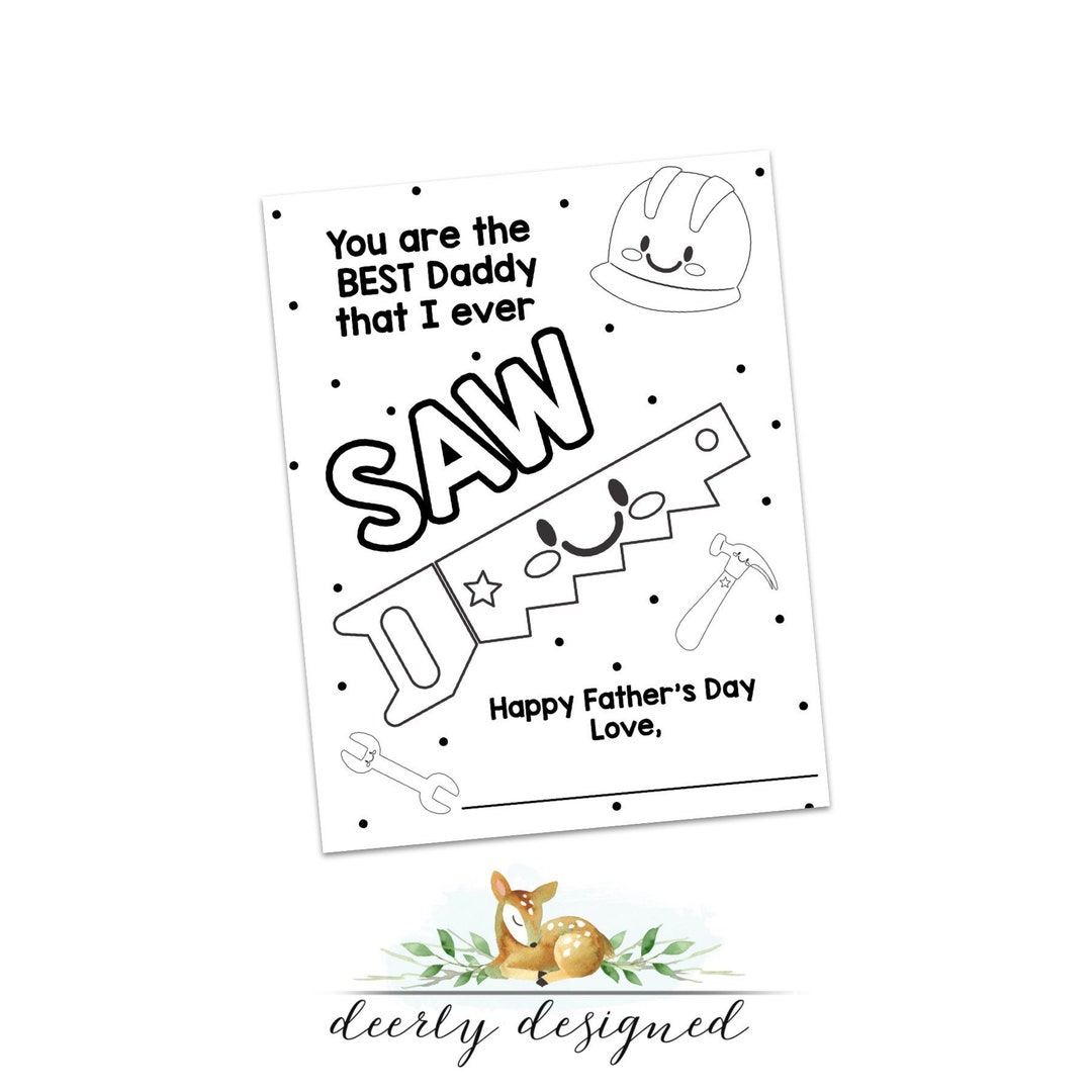 Father's Day Coloring Page Card Printable Tools Father's Day Printable