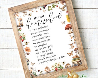 Homeschool Sign - Homeschool Decor - Homeschool Affirmations - Home school - Homeschool mama- Nature theme - Montessori Charlotte Mason