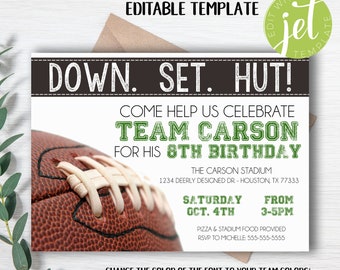 EDITABLE Football Birthday Invitation - Football Birthday Invitation - Edit yourself - Template - Football Party - Football Party decor