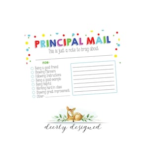 Principal Printable - Note from Principal - From Principal Office -School - First day of school - back to school - Primary Colors - School