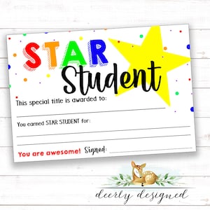 Star Student Ticket - Positive Verstärkung - Ersatzpost - Klassenzimmer-Verhaltensmanagement- Verhaltensdiagramm- Lehrer-Klassenzimmer-Ausdrucke