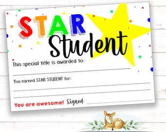 Star Student Ticket - Positive Reinforcement - Substitute Mail - Classroom Behavior Management- Behavior Chart- Teacher Classroom Printables