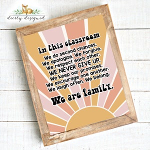 Retro Classroom Sign - Retro Motivational Quote - Retro Class Decor - Groovy Hippie Retro Classroom Decor - Bulletin Board - Teacher Gift