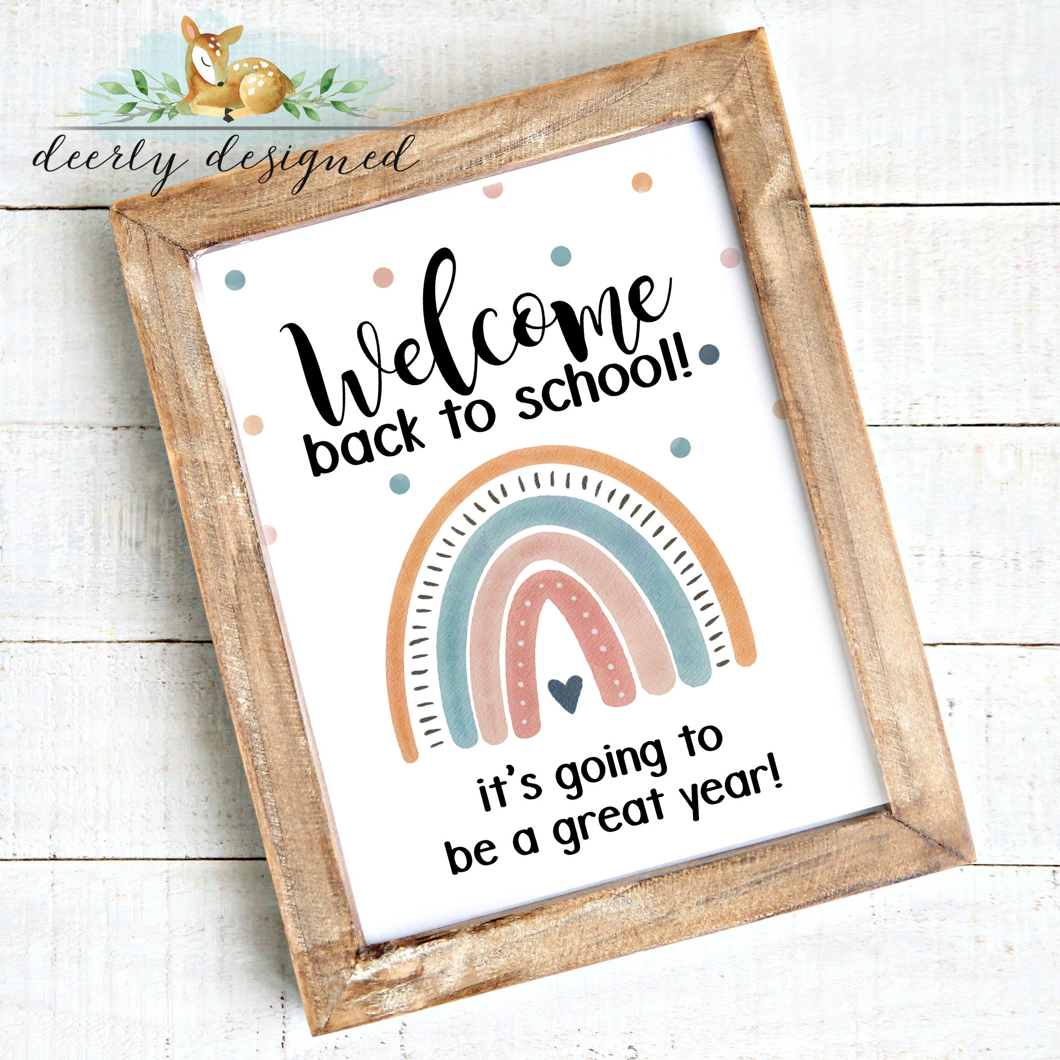 Boho Rainbow Welcome back to school Sign - Classroom Bulletin Board - Boho Classroom Decor - Teacher Printable- Classroom Decor Printable