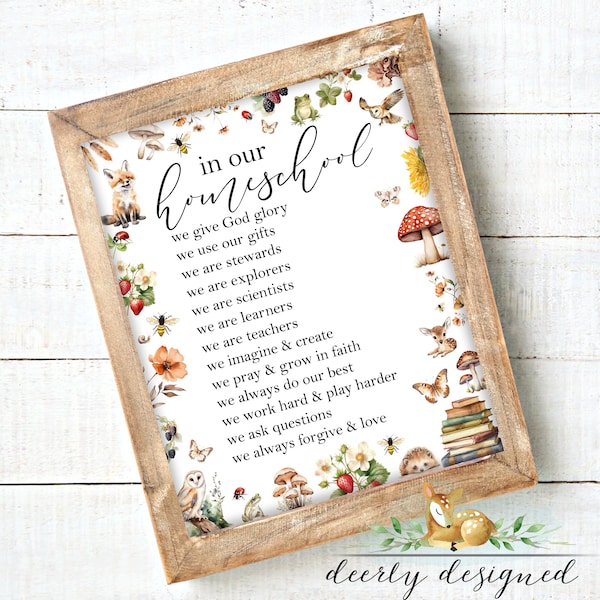 Christian Homeschool-bord - Homeschool-decoratie - Homeschool-affirmaties - Homeschool - Homeschool- Natuurthema - Montessori Charlotte Mason