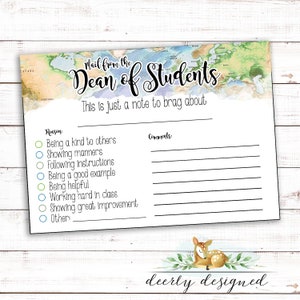 Decaan van studenten Mail - Dean office stationair - Mail van de decaan - Positieve feedback - Instant Download Printable - Hoofdkantoor