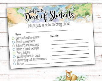 Dean of Students Mail - Dean office stationary - Mail from The Dean - Positive Feedback - Instant Download Printable - Principal Office