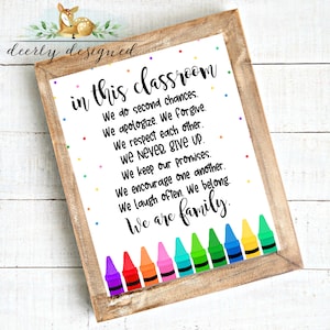 Teacher Classroom Poster Decor Motivational Sign - Bulletin Board - Boho Classroom Decor - Classroom Decor Printable - We are family