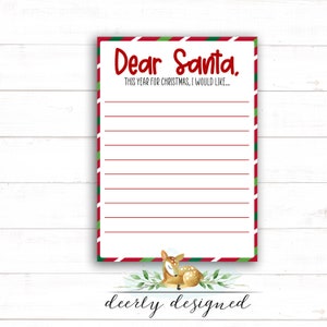 Liebe Santa Weihnachtsliste druckbar - Nikolauswunschliste - Nikolauspost - Post für Nikolaus - Weihnachtsspielzeugliste - Für Nikolaus - Kinderweihnachtsliste