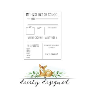 Simple First Day Of School About Me Worksheet - Teacher Printable - PDF Instant Download - Not Editable Template- Minimalist - Black White