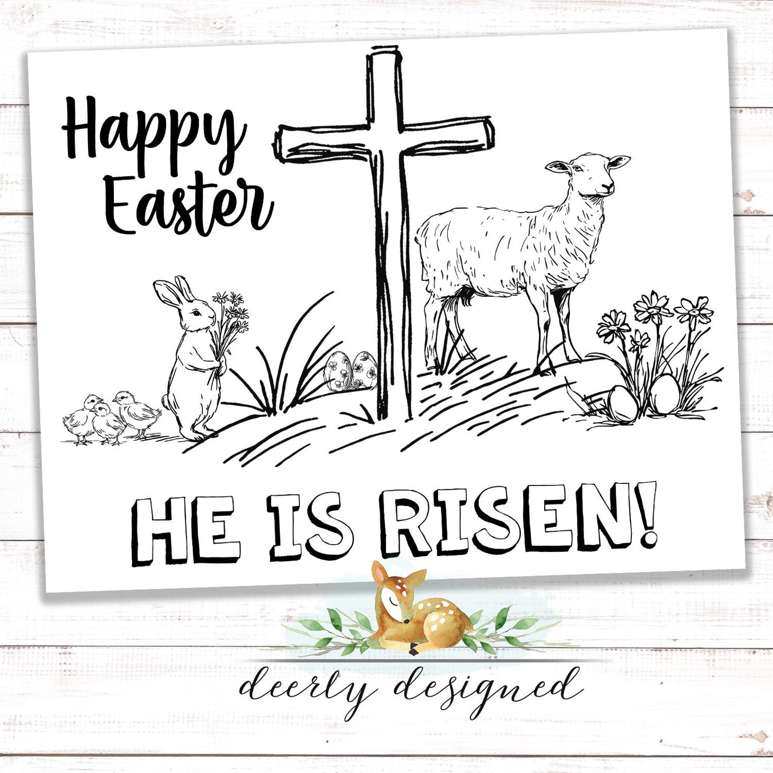 He is Risen Easter Coloring Page: Sunday School Activity (PDF) - Etsy