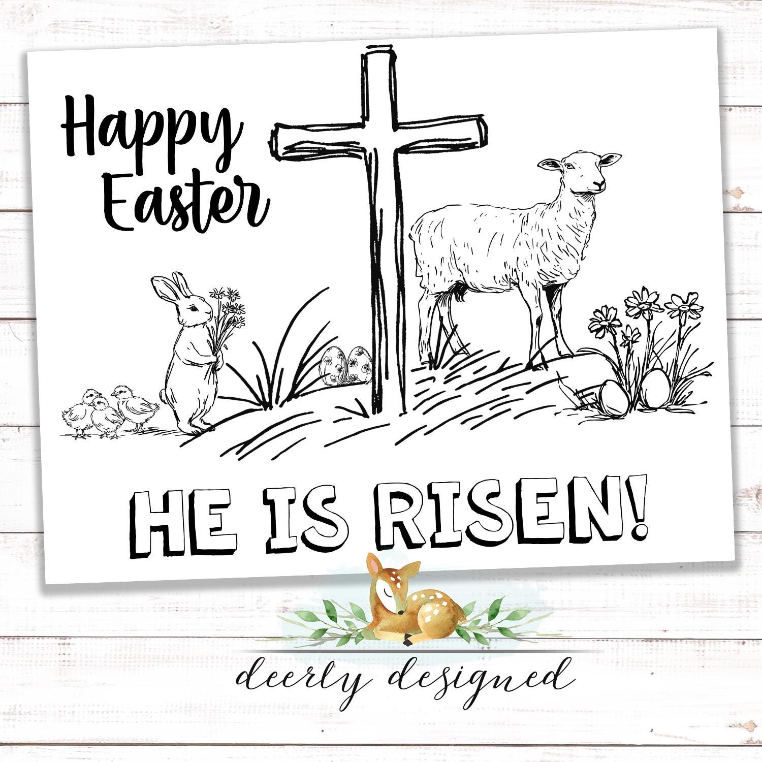 He is Risen Easter Coloring Page: Sunday School Activity (PDF) - Etsy