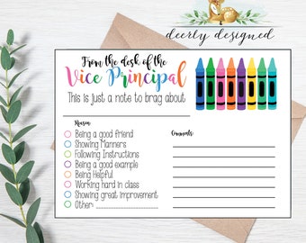 Vice Principal Printable - Note from Principal - From Principal Office -School - Vice Principal Mail - Positive Praise - Reward - Assistant