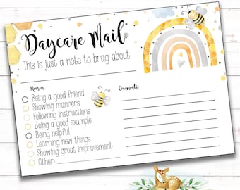 Bee theme Daycare Mail - Daycare decor - Daycare printables - Daycare forms - Bee - Bumblebee Daycare decor - Preschool - Mother's Day Out