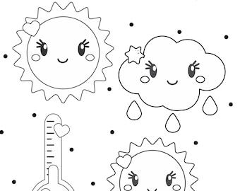 weather coloring page preschool mothers day out daycare etsy