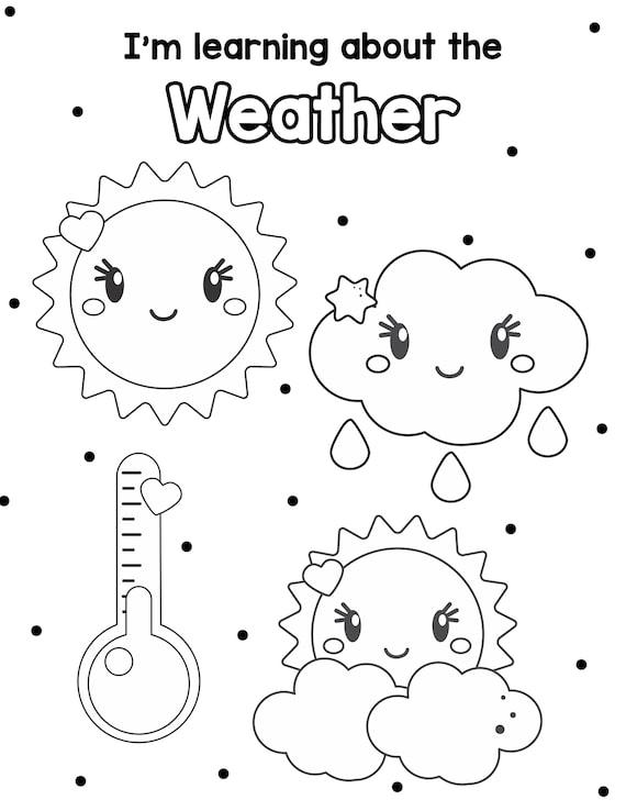 Weather Coloring Page Preschool Mothers Day Out Daycare - Etsy