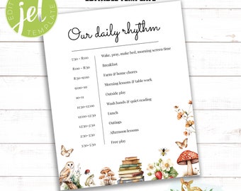 EDITABLE TEMPLATE Daily Planner- Monthly Planner - Nature school - Forest School - Montessori Inspired - Nature play - Homeschool Daycare