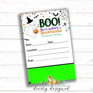 Cute Costume Party Halloween Invitation - Pink and Black - Fill in the Blank - Instant Download - Boo - Spooktacular - Halloween Invitation