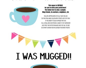 EDITABLE You&#39;ve been mugged - Coffee Mug gifts - Office Gift Prank - Random act of kindness - Coworker gift - Mug exchange - Coffee lover