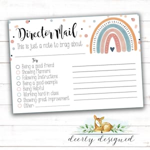 Director Mail Boho Rainbow - Note from preschool director  - preschool - Daycare teacher - Daycare report - Daycare decor - Daycare - Decor