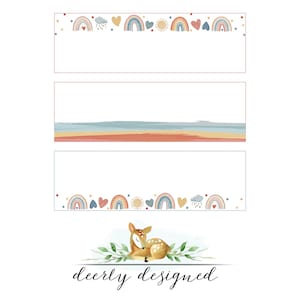 Boho Neutral Rainbows Name Strip -  Desk Name Tag Strip - Rainbow Class Decor - Boho  - Classroom Decor - Preschool - Kindergarten - First