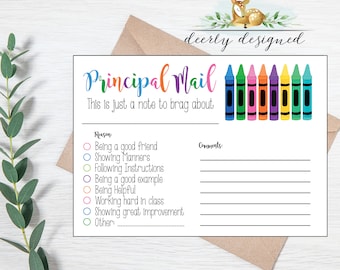 Colorful Principal Printable - Note from Principal - From Principal Office -School - First day of school - back to school - Classroom