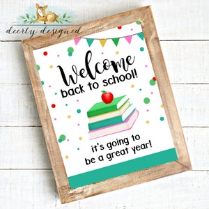Classroom Decor - Back to School Bulletin board sign - Back to school Welcome Sign - Printable - Instant Download - Colorful - Bright Decor