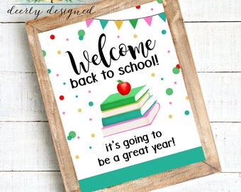 Classroom Decor - Back to School Bulletin board sign - Back to school Welcome Sign - Printable - Instant Download - Colorful - Bright Decor