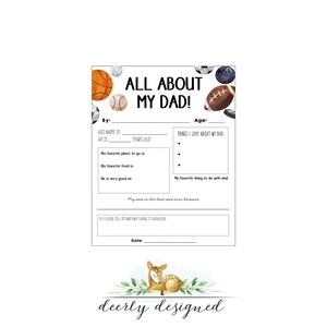 Vatertags-Interview Fragen - Sport - Baseball - Fußball - Vatertags-Geschenkidee - Vatertagskarte - Größter Fang - Daddy