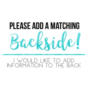 Include this purchase in your order if you&#39;d like additional information on the back of your file; 2 separate files emailed to you.