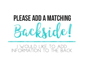 Include this purchase in your order if you'd like additional information on the back of your file; 2 separate files emailed to you.