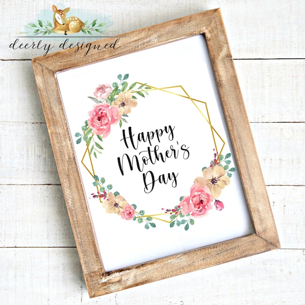 Happy Mother's Day Table Sign - Mother's Day party - Mother's day card - Mother's Day Printable - Mothers Day gift - Sign Printable 8x10