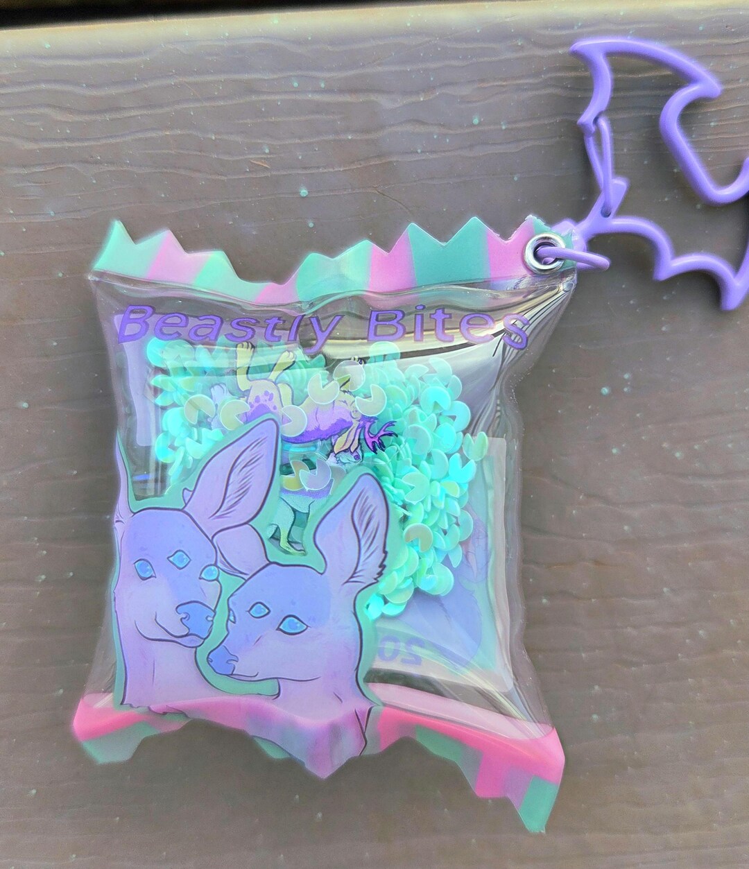 Candy Shaker Beastly Bites Keychain 