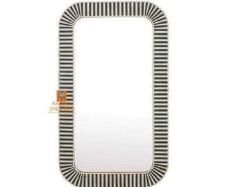 Handmade Bone Inlay Wooden Modern Pattern Mirror Frame Furniture