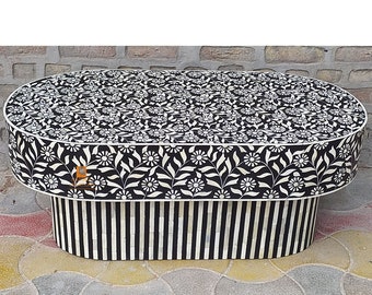 Handmade Bone Inlay Wooden Modern Pattern Coffee Table Furniture