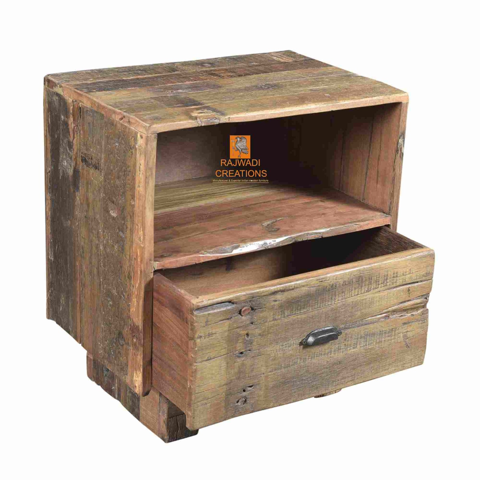 Reclaimed Wood Bedside table End table Side table Etsy