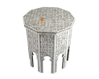 Handmade mop Inlay Wooden Modern Pattern End table / Sidetable Furniture