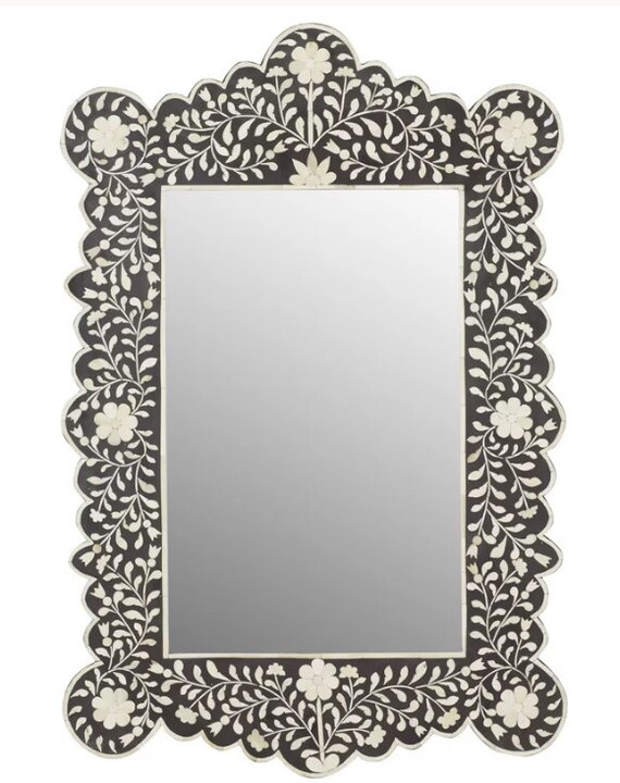 Bone Inlay Mirror Frame Handmade Antique Home Decor Furniture
