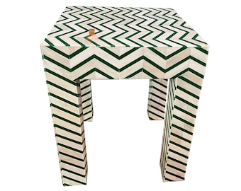 Handmade Bone Inlay Wooden Modern Pattern End table / Sidetable Furniture