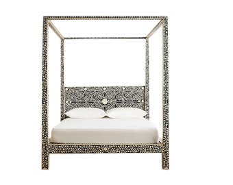 Handmade Bone Inlay Beautiful  Queen size bed Bedhead Beautiful Bedroom Decor Style Bedroom Furniture