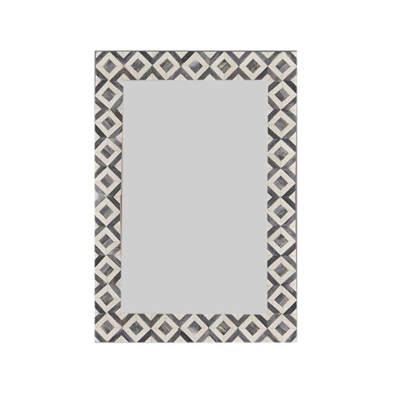 Bone Inlay Mirror Frame Grey Handmade Furniture Bone Inlay Mirror Frame Grey Handmade